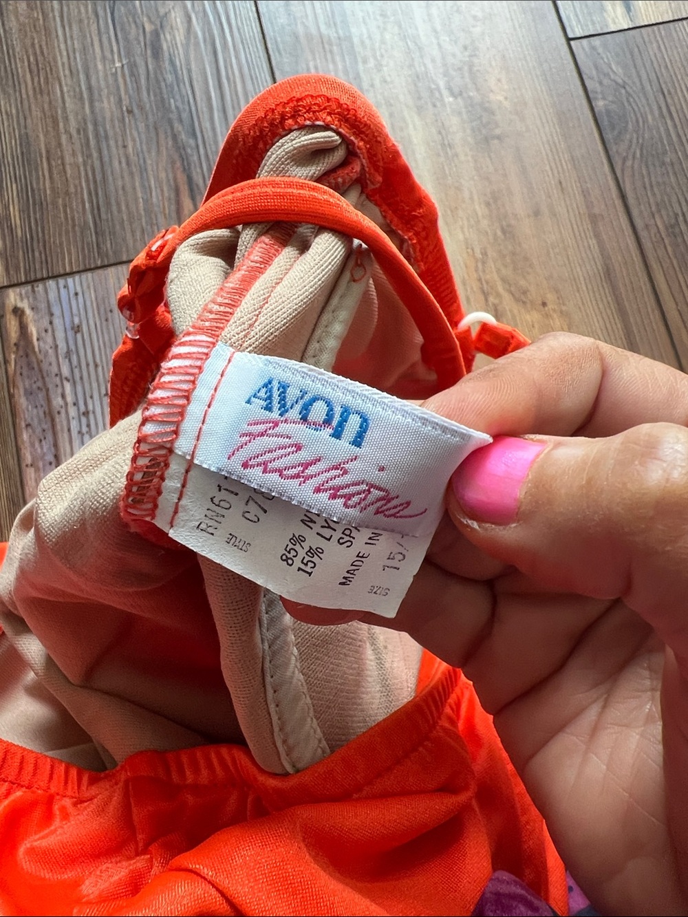 Avon Bright Orange One Piece Swimsuit - Picture 8 of 13